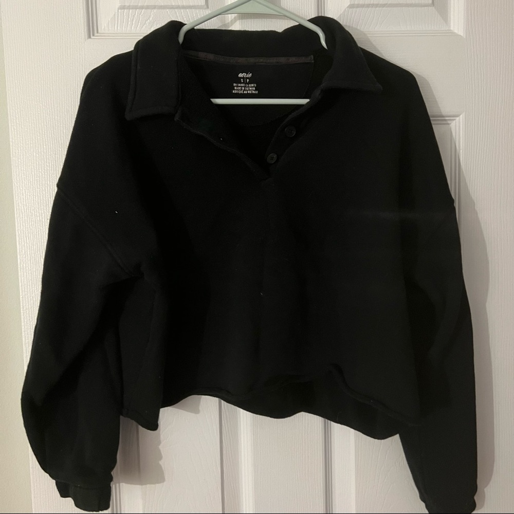 Aerie Cropped Collared Sweater